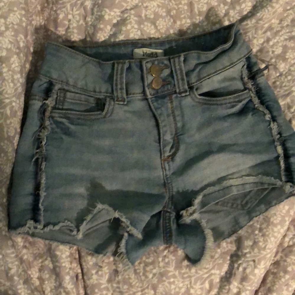 Jean shorts.